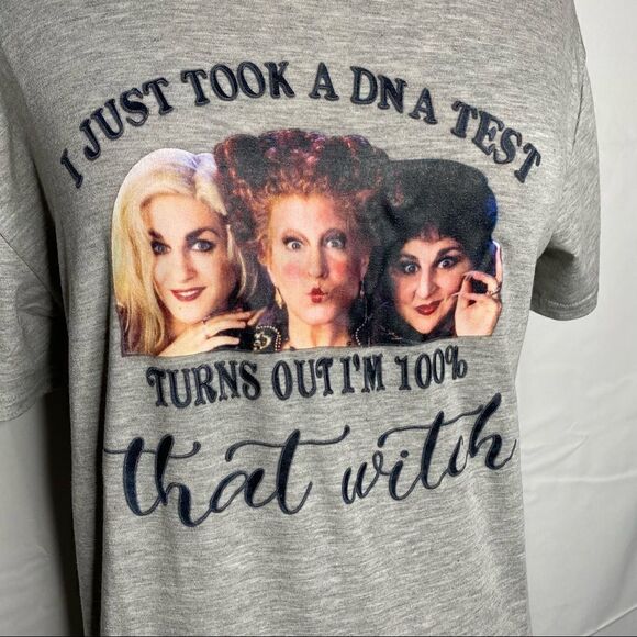 Hocus Pocus Womens ‘100% That Witch’ T-shirt Size Small Short Sleeve Gray - Picture 5 of 5